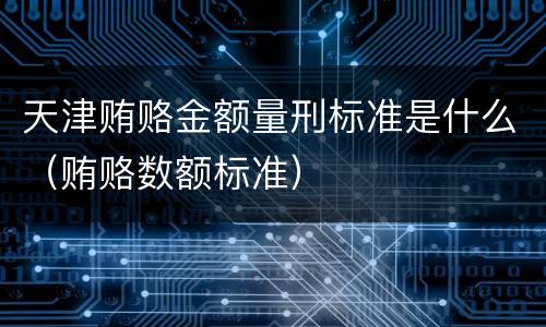 天津贿赂金额量刑标准是什么（贿赂数额标准）