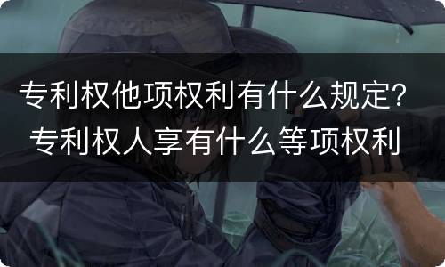 专利权他项权利有什么规定？ 专利权人享有什么等项权利