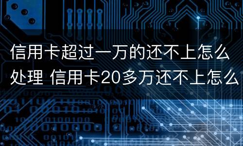 信用卡超过一万的还不上怎么处理 信用卡20多万还不上怎么办