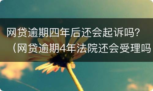 网贷逾期四年后还会起诉吗？（网贷逾期4年法院还会受理吗）