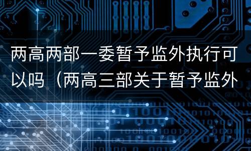 两高两部一委暂予监外执行可以吗（两高三部关于暂予监外执行）