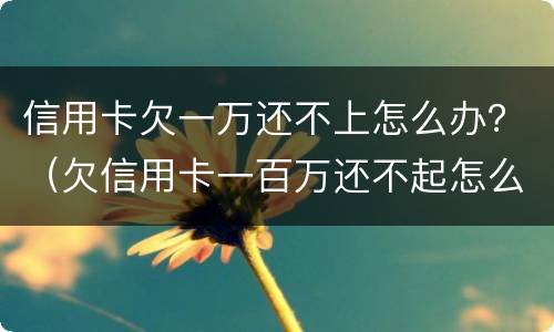 信用卡欠一万还不上怎么办？（欠信用卡一百万还不起怎么办）