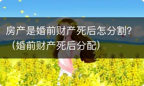 房产是婚前财产死后怎分割？（婚前财产死后分配）