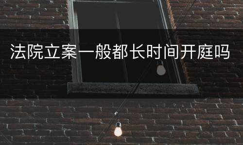 法院立案一般都长时间开庭吗
