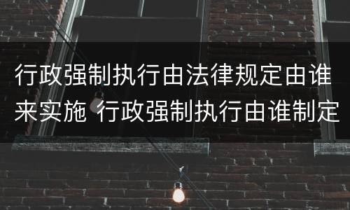 行政强制执行由法律规定由谁来实施 行政强制执行由谁制定
