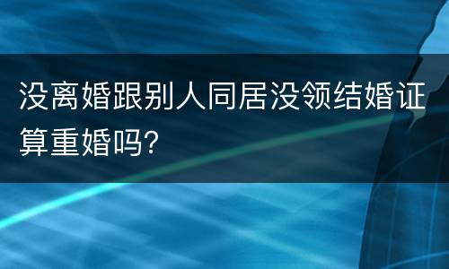 没离婚跟别人同居没领结婚证算重婚吗？