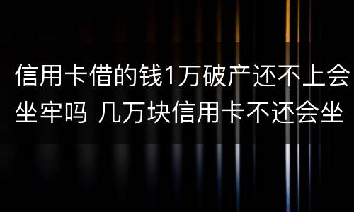 信用卡借的钱1万破产还不上会坐牢吗 几万块信用卡不还会坐牢吗