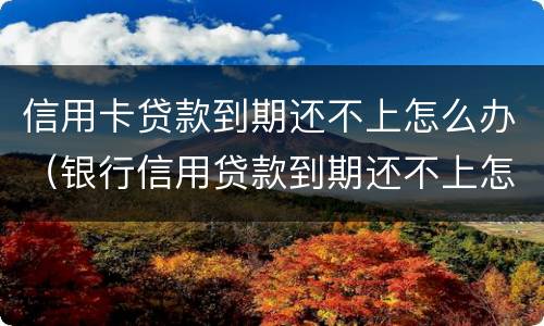 信用卡贷款到期还不上怎么办（银行信用贷款到期还不上怎么办）