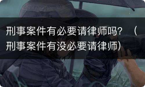 刑事案件有必要请律师吗？（刑事案件有没必要请律师）