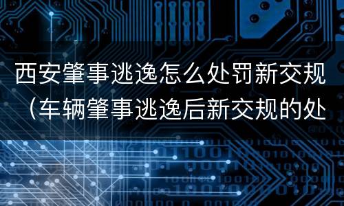 西安肇事逃逸怎么处罚新交规（车辆肇事逃逸后新交规的处罚）