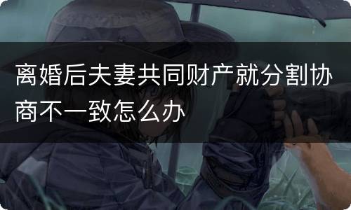 离婚后夫妻共同财产就分割协商不一致怎么办