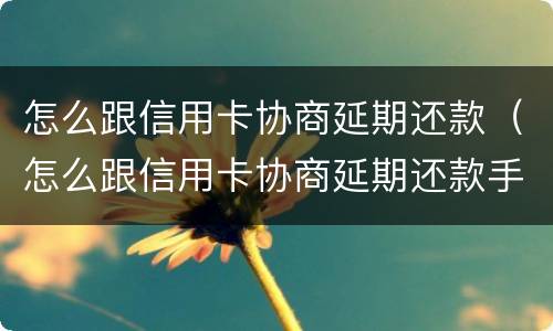 怎么跟信用卡协商延期还款（怎么跟信用卡协商延期还款手续费）