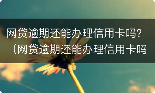 网贷逾期还能办理信用卡吗？（网贷逾期还能办理信用卡吗）