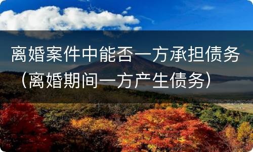 离婚案件中能否一方承担债务（离婚期间一方产生债务）