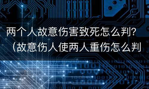 两个人故意伤害致死怎么判？（故意伤人使两人重伤怎么判）