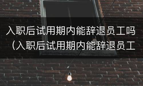 入职后试用期内能辞退员工吗（入职后试用期内能辞退员工吗）