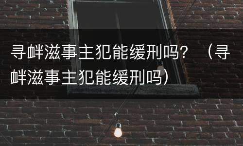 寻衅滋事主犯能缓刑吗？（寻衅滋事主犯能缓刑吗）