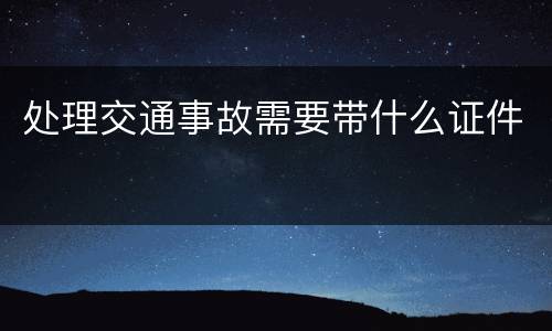 处理交通事故需要带什么证件