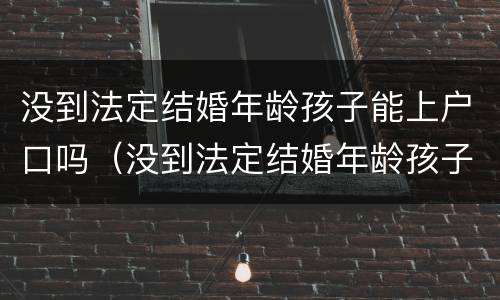 没到法定结婚年龄孩子能上户口吗（没到法定结婚年龄孩子能上户口吗上海）