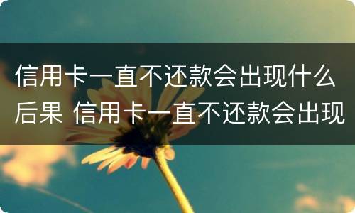 信用卡一直不还款会出现什么后果 信用卡一直不还款会出现什么后果嘛