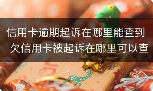信用卡逾期起诉在哪里能查到 欠信用卡被起诉在哪里可以查到