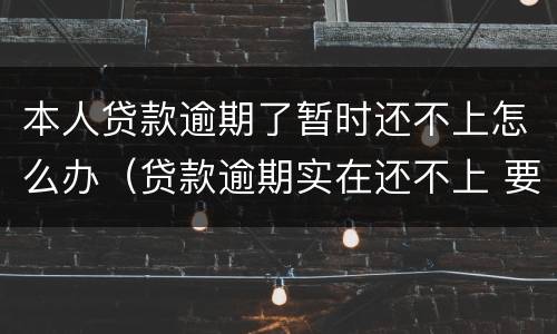 本人贷款逾期了暂时还不上怎么办（贷款逾期实在还不上 要怎么说）