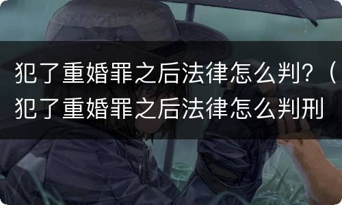 犯了重婚罪之后法律怎么判?（犯了重婚罪之后法律怎么判刑）
