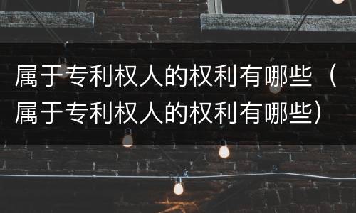 属于专利权人的权利有哪些（属于专利权人的权利有哪些）