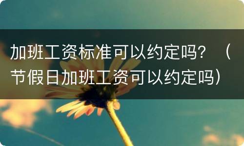 加班工资标准可以约定吗？（节假日加班工资可以约定吗）