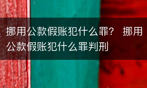 挪用公款假账犯什么罪？ 挪用公款假账犯什么罪判刑