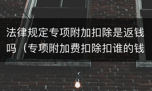法律规定专项附加扣除是返钱吗（专项附加费扣除扣谁的钱）