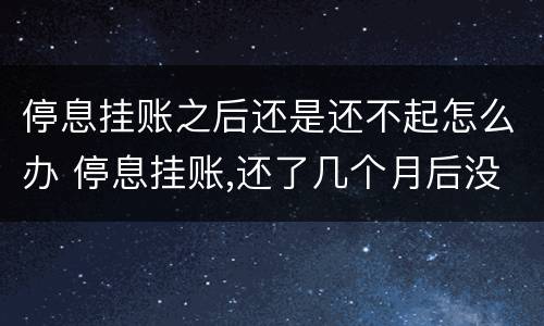 停息挂账之后还是还不起怎么办 停息挂账,还了几个月后没钱还了怎么办