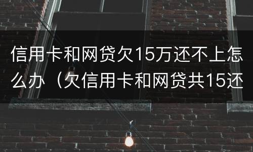 信用卡和网贷欠15万还不上怎么办（欠信用卡和网贷共15还不了了怎么办?）