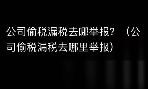 公司偷税漏税去哪举报？（公司偷税漏税去哪里举报）