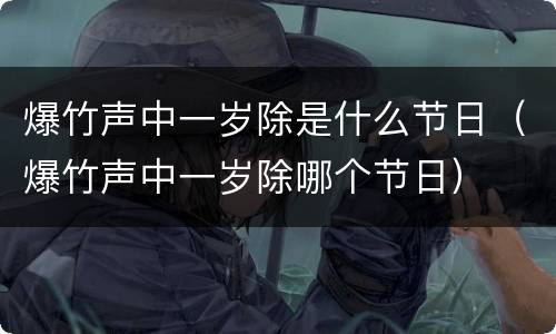 爆竹声中一岁除是什么节日（爆竹声中一岁除哪个节日）