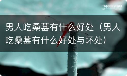 男人吃桑葚有什么好处（男人吃桑葚有什么好处与坏处）