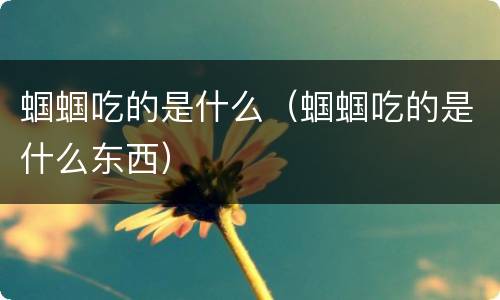 蝈蝈吃的是什么（蝈蝈吃的是什么东西）