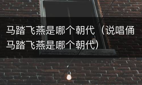 马踏飞燕是哪个朝代（说唱俑马踏飞燕是哪个朝代）