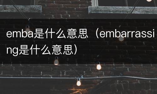 emba是什么意思（embarrassing是什么意思）