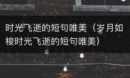 时光飞逝的短句唯美（岁月如梭时光飞逝的短句唯美）
