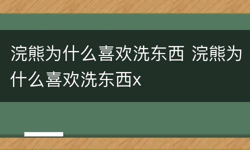 浣熊为什么喜欢洗东西 浣熊为什么喜欢洗东西x