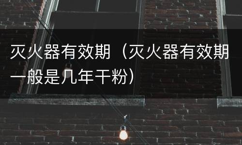 灭火器有效期（灭火器有效期一般是几年干粉）