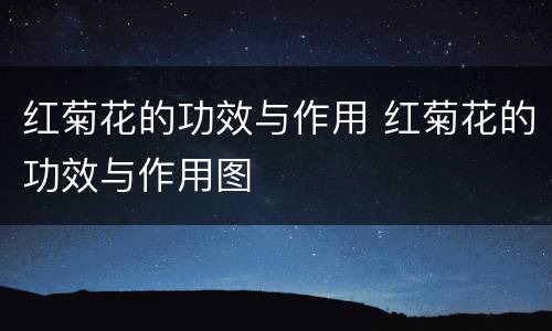 红菊花的功效与作用 红菊花的功效与作用图