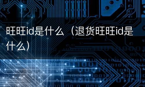 旺旺id是什么（退货旺旺id是什么）