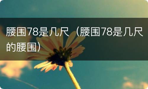 腰围78是几尺（腰围78是几尺的腰围）