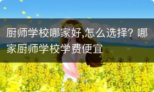 厨师学校哪家好,怎么选择? 哪家厨师学校学费便宜