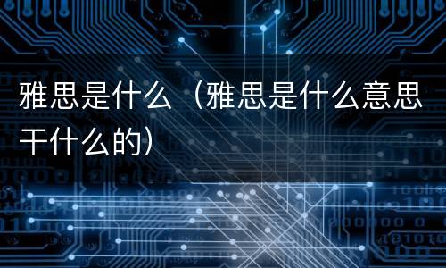 雅思是什么（雅思是什么意思干什么的）
