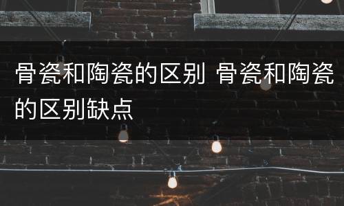 骨瓷和陶瓷的区别 骨瓷和陶瓷的区别缺点