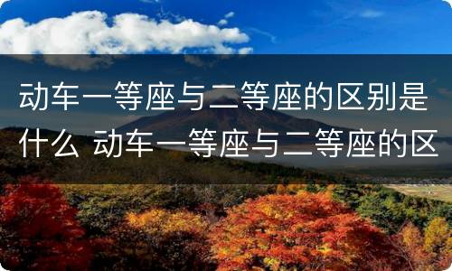 动车一等座与二等座的区别是什么 动车一等座与二等座的区别是什么图片