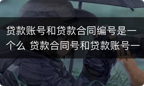 贷款账号和贷款合同编号是一个么 贷款合同号和贷款账号一样吗